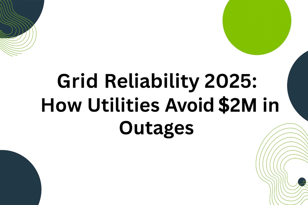 Title slide with the text 'Grid Reliability 2025: How Utilities Avoid $2M in Outages' centered on a white background.