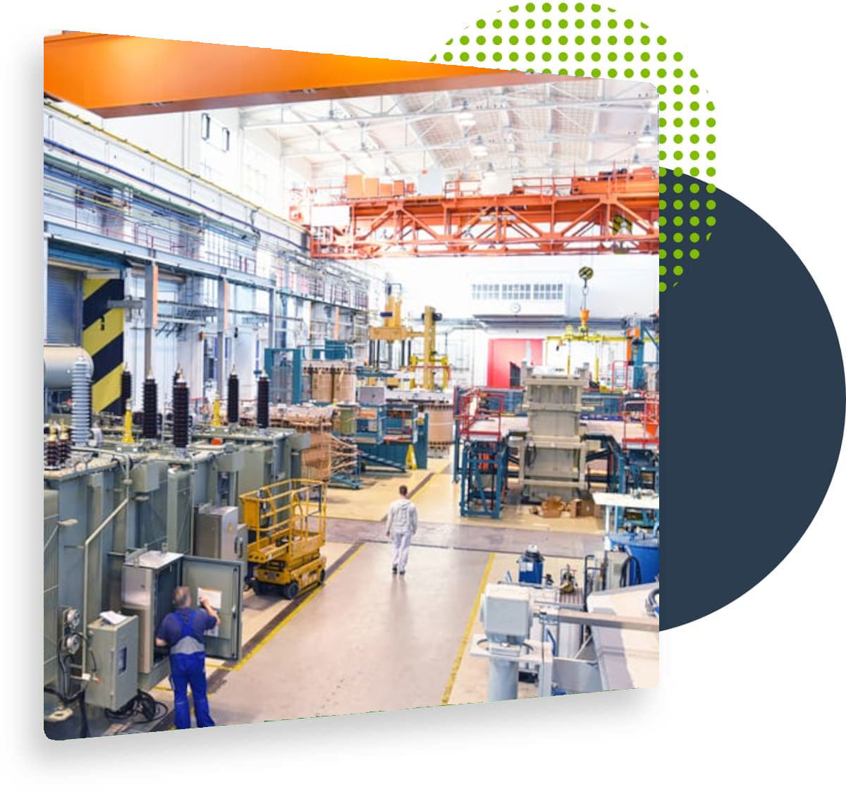 A picture of a manufacturing plant using the best facility management system for manufacturing and production.